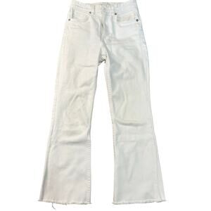 ZARA Women's Straight Leg Unfinished Hem Jeans Size 2 In White